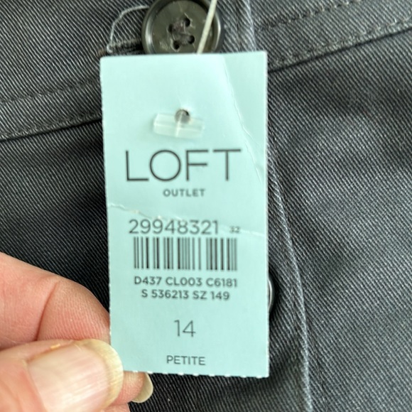 NWT Loft Outlet Grey 14 Petite Skirt - Picture 6 of 8